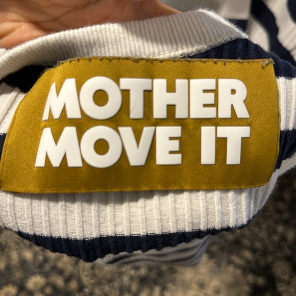 MOTHER Denim Ribbed dress- navy and white. Size large - Picture 4 of 4